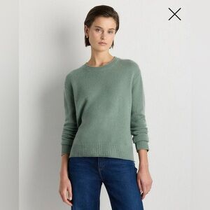 Quince Woman’s Mongolian Cashmere Crewneck Sweater Sea Spray Green Sz XL